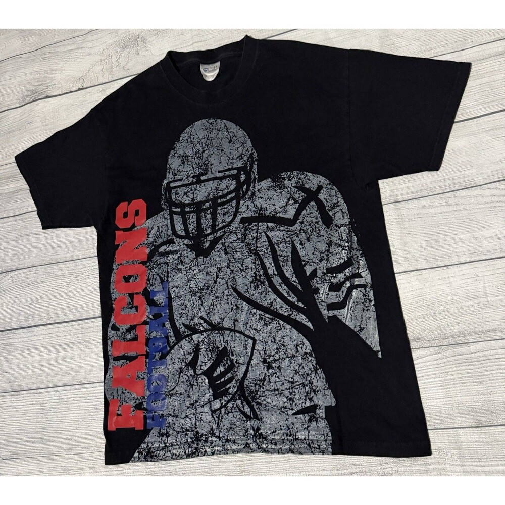 Falcons Football Graphic T Shirt Size Large Ashy Gray Graphic